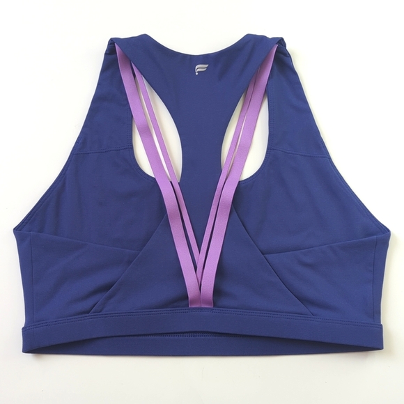 Fabletics Boost Medium Impact Scoop Neck Strappy Racerback Sports Bra Indigo XL - Picture 6 of 11